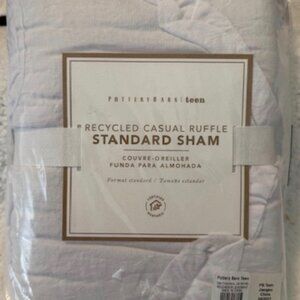 Brand New Pottery Barn Teen Recycled Casual Ruffle Standard Sham Single